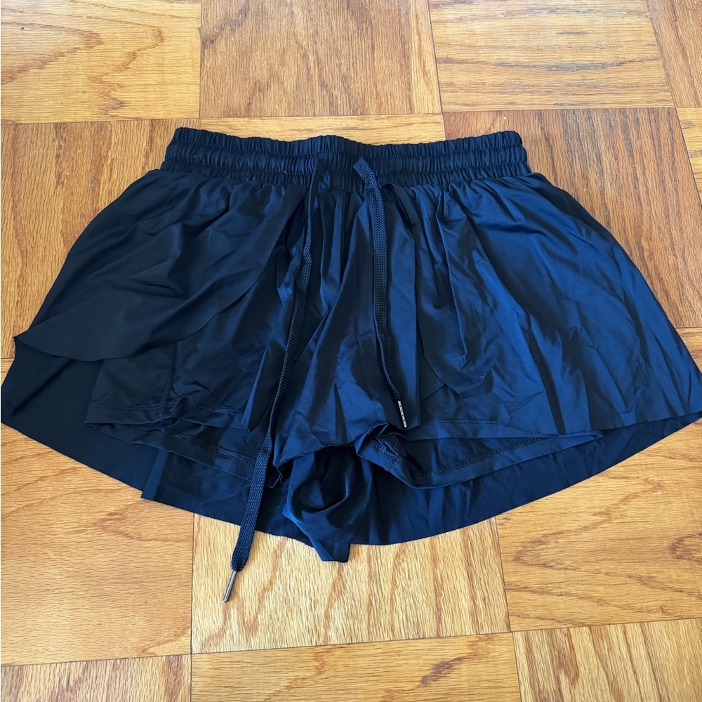 Women's Black Butterfly Shorts